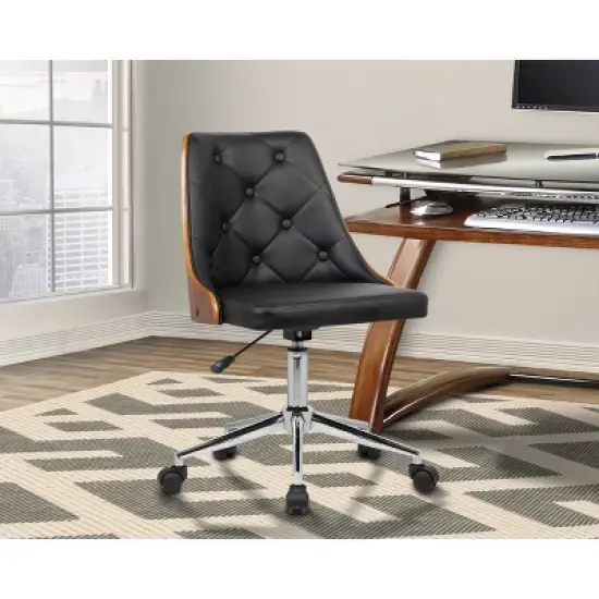 Montclair Mid-Century Office Chair Chrome/Black - Armen Living image {6}