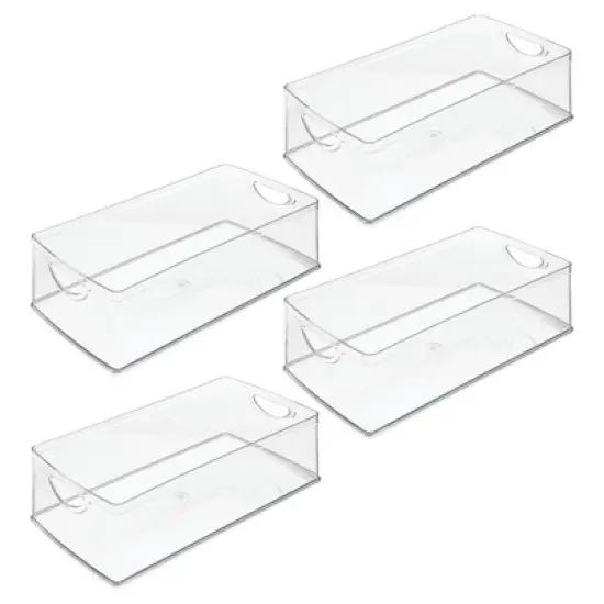 Plastic Kitchen Cabinet Storage Bins - Set of 4 - Clear - Made in USA image {7}
