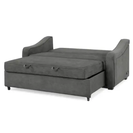 Nelson Convertible Futon Queen Sleeper Sofa Gray - Serta image {5}