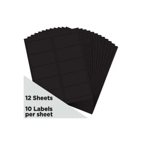 JAM Paper Laser/Inkjet Shipping Labels 2" x 4" Black 10 Labels/Sheet 12 Sheets/Pack 120 Labels/Pack image {1}