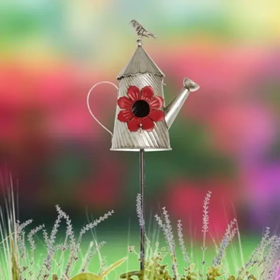 The Lakeside Collection Metal Birdhouse Garden Stakes image {5}