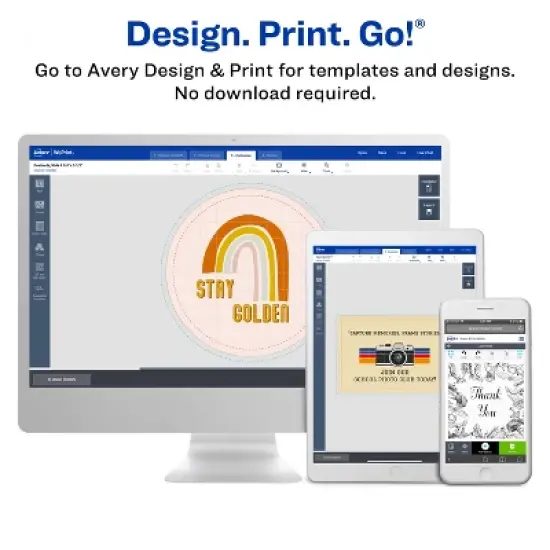 Avery Square Labels with Sure Feed, 3" x 3", 600 Glossy White Labels image {4}