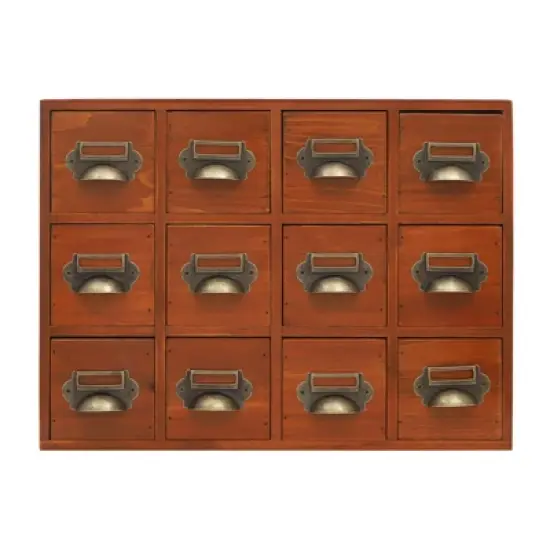 YIYIBYUS 12 Drawers Storage Cabinet, Wooden Desktop Medicine Organizer Cabinet image {6}