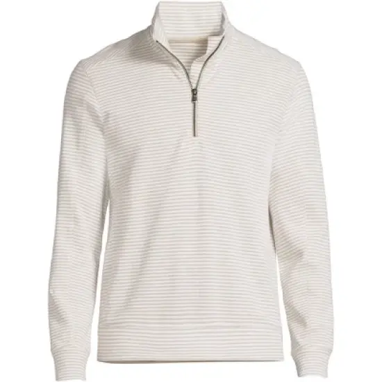 Lands' End Men's Long Sleeve Slub Quarter Zip image {1}