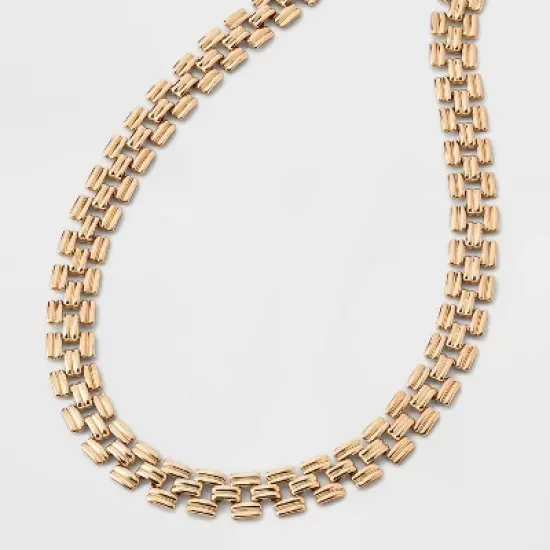 Watchband Chain Necklace - A New Day&trade; Gold image {4}