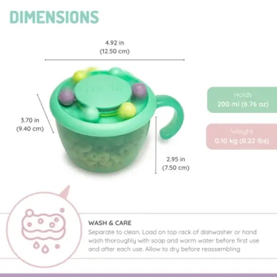 Melii Abacus Snack Container - 11.5 fl oz - Mint image {8}