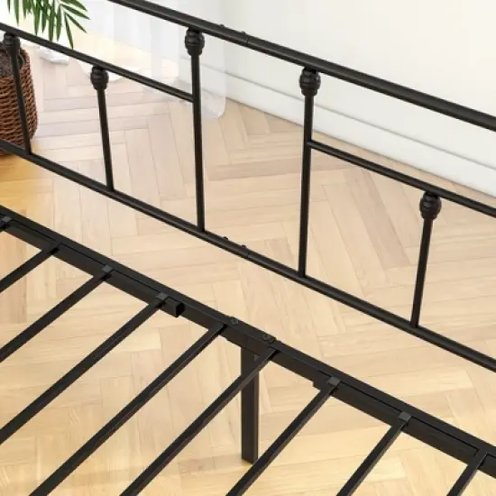 Twin Size Daybed Metal Frame with Trundle Set, Twin Day Bed Sofa, Daybed and Roll Sofa Bed for Guest Room, Bedroom, Living Room, Victorian Style image {8}