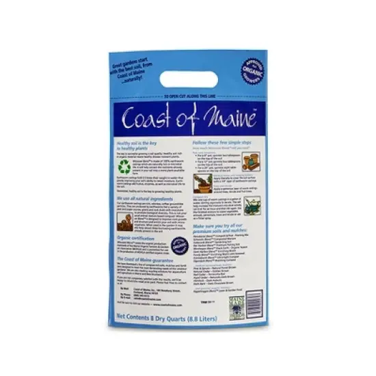 Coast of Maine OMRI Listed Wiscasset Blend Earthworm Castings Compost Plant Potting Soil for Container Gardens and Flower Pots, 8 Quart Bag (2 Pack) image {2}