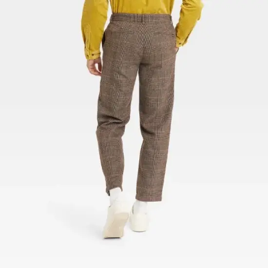 Houston White Adult Plaid Tailored Suit Pants - Brown image {1}