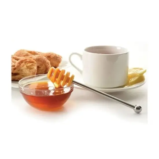 Norpro 6" Silicone Honey Dipper with Stainless Steel Handle image {1}