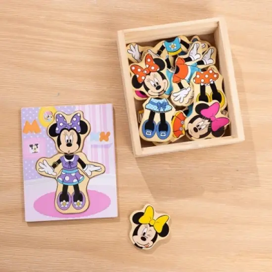 Melissa & Doug Disney Minnie Mouse Mix and Match Dress-Up Wooden Play Set Puzzle - 18pc: Magnetic Activity, Fine Motor Skills image {8}