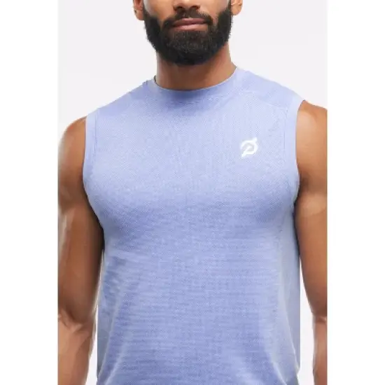 Peloton Men's Seamless Muscle Tank, Ice Blue image {3}