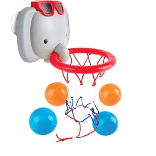 Hape: Elephant Pal Bathtub Basketball Hoop with 4 Floating Soft Balls image {7}