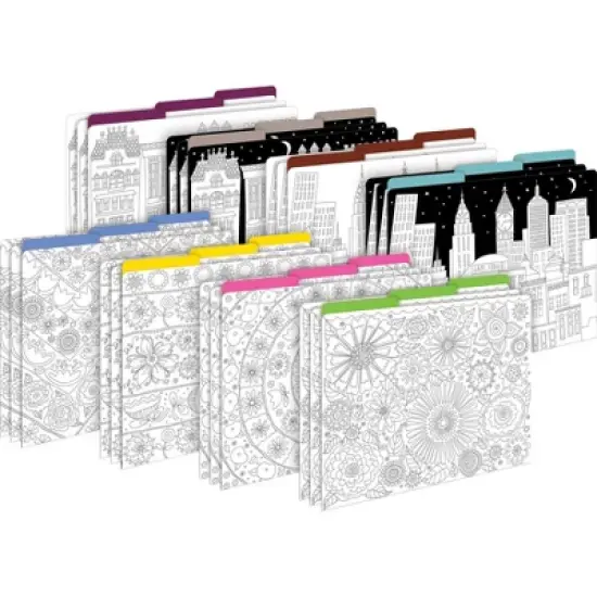 Barker Creek Color Me! 14pt Letter-Size File Folders Multi-Design Set 24 per Set: Art Stationery, Top Tab, 50 Sheet Capacity image {4}
