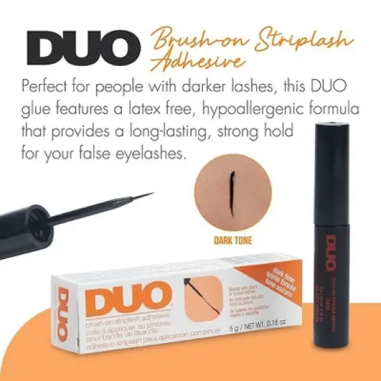 Ardell Duo Dark Brush On Adhesive, 0.18 oz (PACK OF 2) - Eyelash Glue for Eye Lashes | UPC#. 073930568964 image {1}