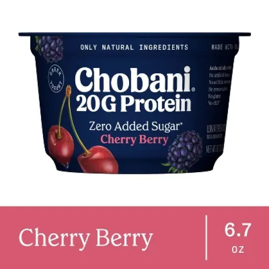 Chobani 20g Protein Cherry Berry Greek Yogurt - 6.7oz image {6}