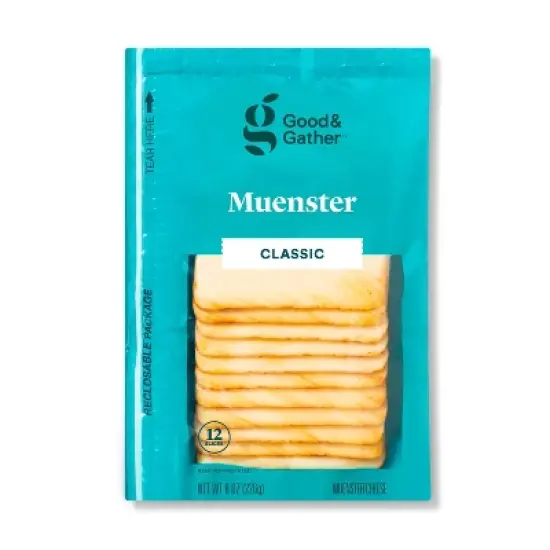 Muenster Deli Sliced Cheese - 8oz/12 slices - Good & Gather&trade; image {3}