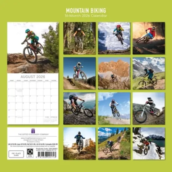 2026 Square Wall Calendar, Mountain Biking, 16-Month Lifestyles Theme with 180 Reminder Stickers (30x30 cm) image {3}