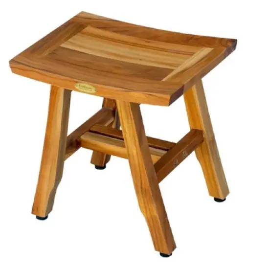 EcoDecors&reg; Satori&reg; 14" Teak Wood Shower Bench in EarthyTeak Finish image {3}