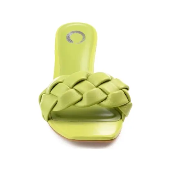 Journee Collection Womens Hattie Tru Comfort Foam Open Toe Mid Stiletto Pumps Olive 7.5 image {5}