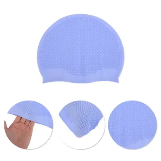 Unique Bargains Silicone Waterproof Embossed Dot Swim Cap 1 Pc image {2}