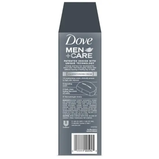 Dove Men+Care Elements Charcoal + Clay Body & Face Bar Soap - 3.75oz/8ct image {2}