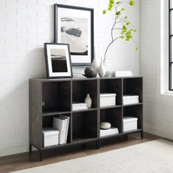 2pc Jacobsen Record Storage Cube Bookshelf Set Brown Ash - Crosley image {6}