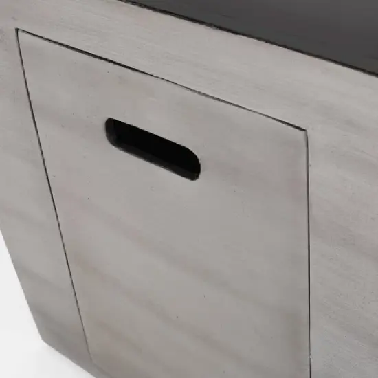 Langton Square 30" Light Weight Concrete Gas Fire Pit - Dark Gray image {2}