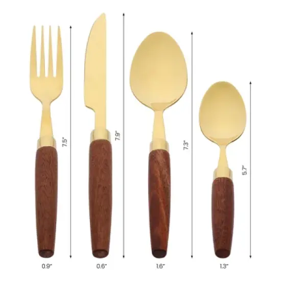 REGALWOVEN Stainless Steel Mirror Polished Silverware Flatware Set with Knife 4 Pcs image {1}