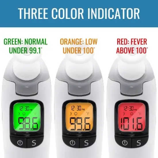 HealthSmart Talking Infrared Ear & Forehead Thermometer, No Probe Covers Needed, Visual Fever Alarm, Audio Readings in English & Spanish, Instant Scan image {1}