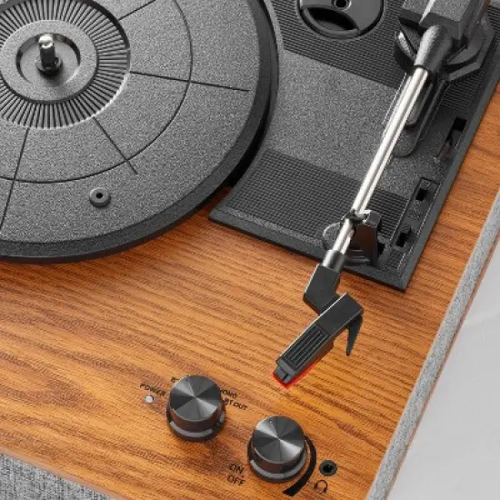 3-Speed Record Player Brown/Gray - Hearth & Hand&trade; with Magnolia image {3}