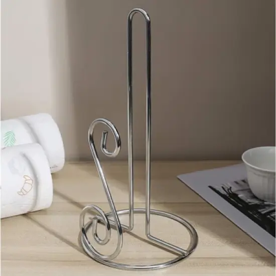 Home Mart Goods Silver Metal Paper Towel Holder - 11" Tall image {2}