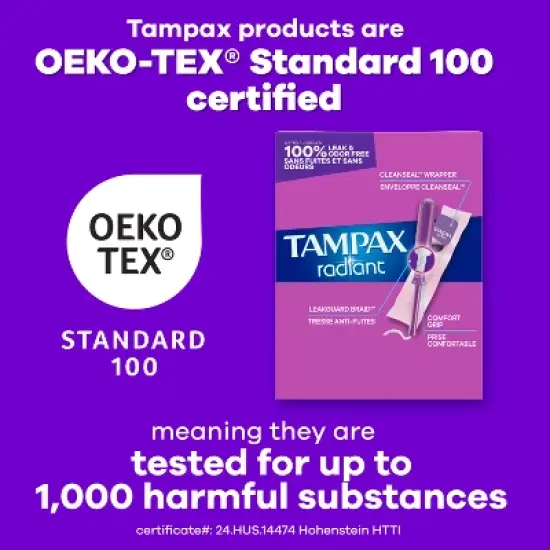 Tampax Radiant Duo-Pack Light/Regular Absorbency Unscented Tampons - 26ct image {8}