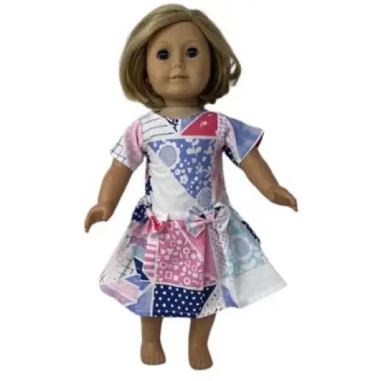Doll Clothes Superstore Size 14 Matching Girl And Doll Patchwork Print Dress image {2}