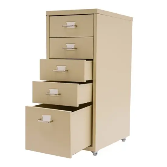 YIYIBYUS Metal File Storage Cabinet with 5 Drawers, Vertical Filing Cabinets with Wheels image {3}
