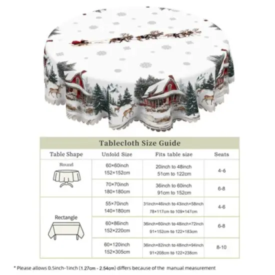 LOVEVOOK Christmas Rectangle Tablecloth Flower Xmas Table Cloths, Washable Polyester Fabric Table Covers for Dining, Party Holiday Decor image {3}