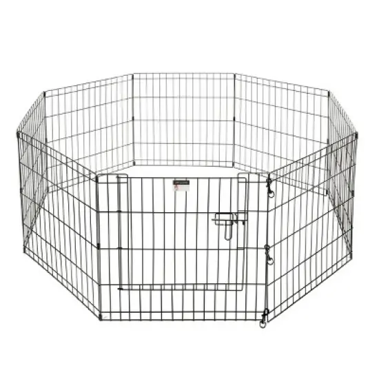 Puppy Playpen - Foldable Metal Exercise Enclosure with Eight 24-Inch Panels - Indoor/Outdoor Fence for Dogs, Cats, or Small Animals by PETMAKER image {7}