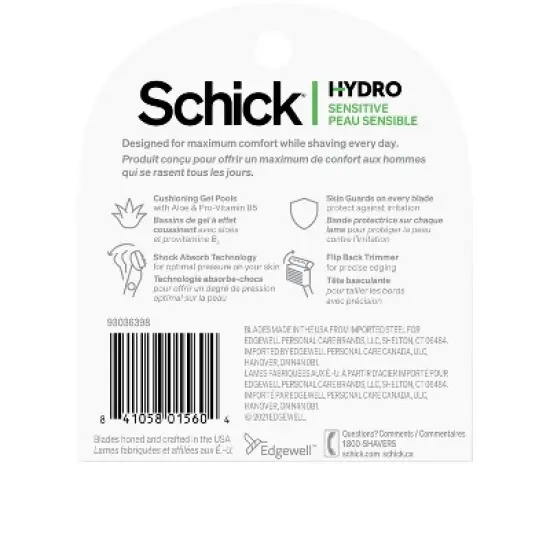 Schick Hydro 5 Blade Comfort Sensitive Refill - 4ct image {2}