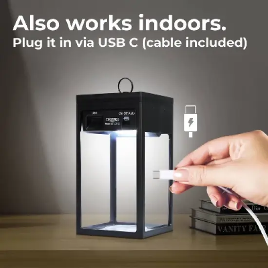 Techko Maid Solar Portable Outdoor Modern Lantern Matte Black image {4}