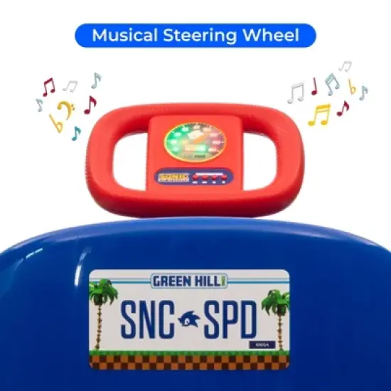 Sonic the Hedgehog 12V Electric Go Kart for Kids with Lights, Remote Control, Seat Belt, Rechargeable Battery, Fun Ride-On for Ages 3-6 image {5}