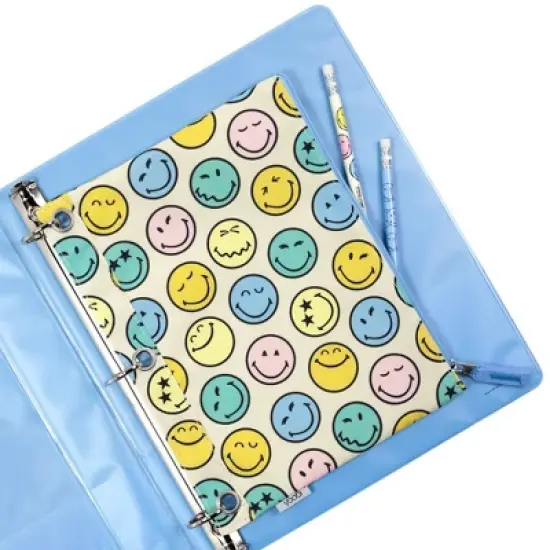 Yoobi SmileyWorld Single Zip Binder Case Multicolor Smiley, School Supplies image {1}