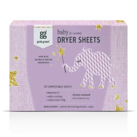 Grab Green Baby Dryer Sheets, Dreamy Rosewood Scent image {2}