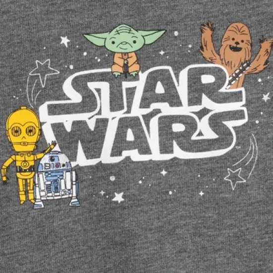 Star Wars Chewbacca R2-D2 Yoda Baby French Terry Short Overalls T-Shirt and Hat 3 Piece Outfit Set Newborn to Infant image {7}