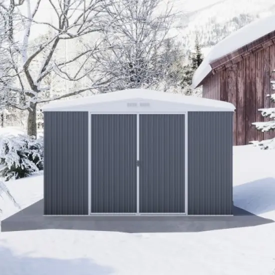Outdoor Storage Shed,Metal Tool Shed with Lockable Doors ,Weatherproof Shed   for Patio, Garden & Lawn, Large Utility Shed for Tools image {2}