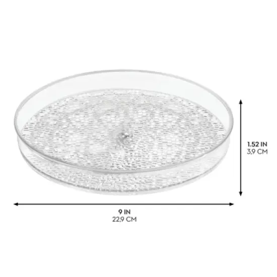 iDesign 9-Inch Plastic Lazy Susan Organizer for Bathroom Storage - Clear image {1}