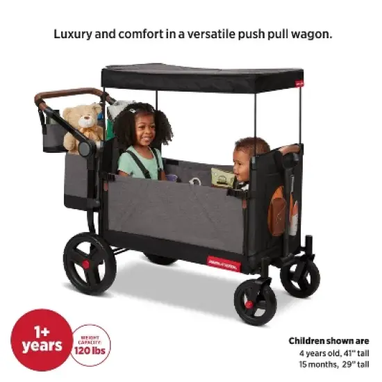 Radio Flyer Atlas Kid and Cargo Stroller Wagon - Gray image {3}