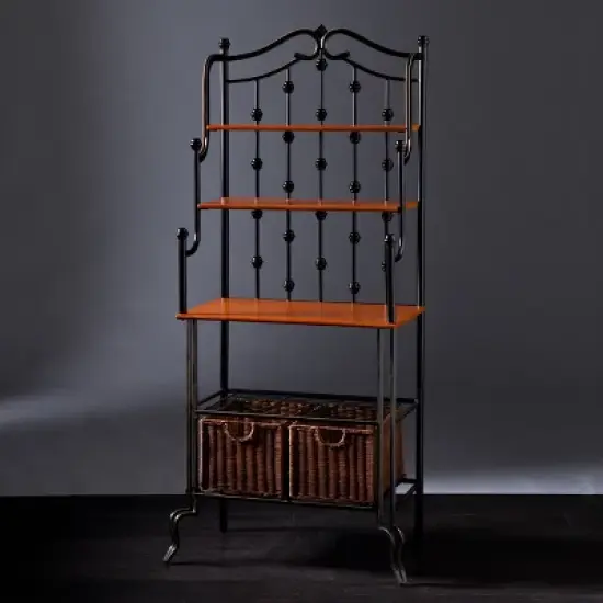Saint Pierre Bakers Rack - Black/Brown - SEI image {6}