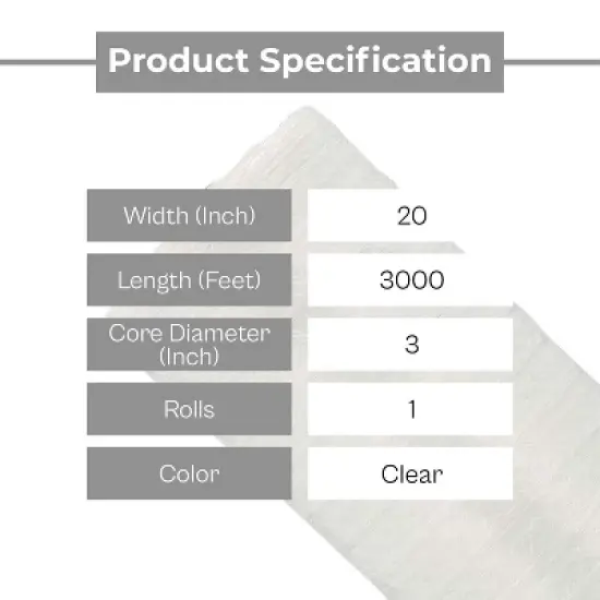 PSBM 1 Roll, 20" x 3000 Ft., Clear Netting Hand Stretch Wrap for Food Items image {2}