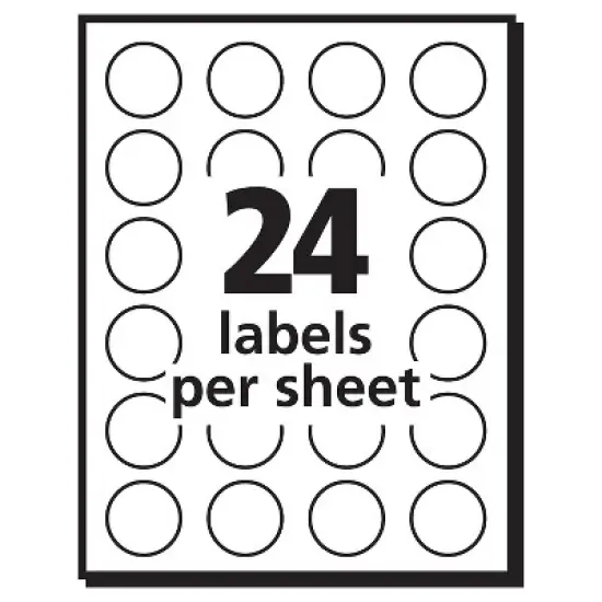 Avery Printable Removable Color-Coding Labels 3/4" dia Red 1008/Pack 05466 image {1}