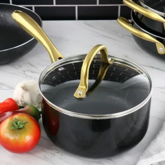 Gibson Home Ellsworth 2.5 Quart Aluminum Nonstick Saucepan With Lid image {4}